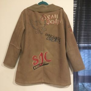Unisex Sean John Faux Shearling & Suede Jacket